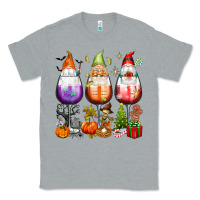 Heather Grey Hallothanksmas wine glasses and gnomes Classic Tee - texasbilliewilder