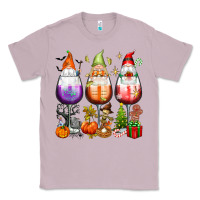 Lilac Hallothanksmas wine glasses and gnomes Classic Tee - texasbilliewilder