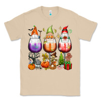Mushroom Hallothanksmas wine glasses and gnomes Classic Tee - texasbilliewilder