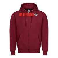 Burgundy Dr. Feelgood Zipper Hoodie - PixelWave