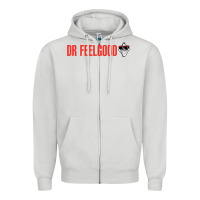 Dove Grey Dr. Feelgood Zipper Hoodie - PixelWave