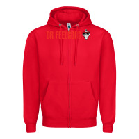 Red Dr. Feelgood Zipper Hoodie - PixelWave