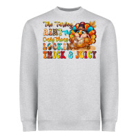 Heather Grey thanksgiving turkey humor Heavyweight Sweatshirt - CowhideDigitalArt