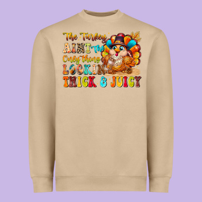 Thanksgiving Turkey Humor Heavyweight Sweatshirt Designed By Cowhidedigitalart