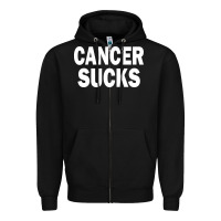 Black cancer sucks Zipper Hoodie - PixelWave