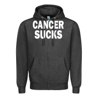 Charcoal Heather cancer sucks Zipper Hoodie - PixelWave