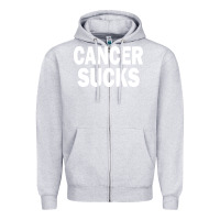 Heather Grey cancer sucks Zipper Hoodie - PixelWave