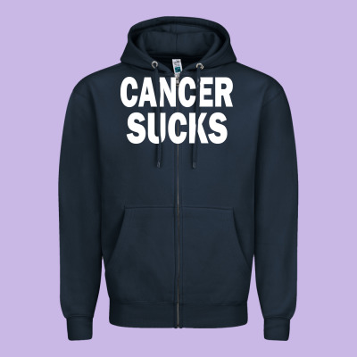 Cancer Sucks Zipper Hoodie Designed By Pixelwave