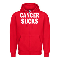 Red cancer sucks Zipper Hoodie - PixelWave