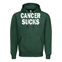 Sports Green cancer sucks Zipper Hoodie - PixelWave