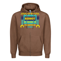 Chestnut it's robot fighting time funny robotics engineer battle bots Zipper Hoodie - PixelWave