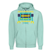 Seafoam it's robot fighting time funny robotics engineer battle bots Zipper Hoodie - PixelWave