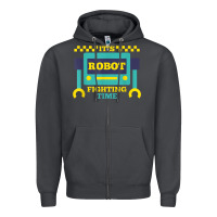 Smoke it's robot fighting time funny robotics engineer battle bots Zipper Hoodie - PixelWave