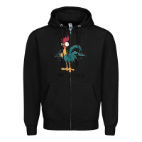 Black Moana Hei Hei Is My Spirit Animal Portrait Zipper Hoodie - PixelWave