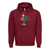 Burgundy Moana Hei Hei Is My Spirit Animal Portrait Zipper Hoodie - PixelWave