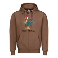 Chestnut Moana Hei Hei Is My Spirit Animal Portrait Zipper Hoodie - PixelWave