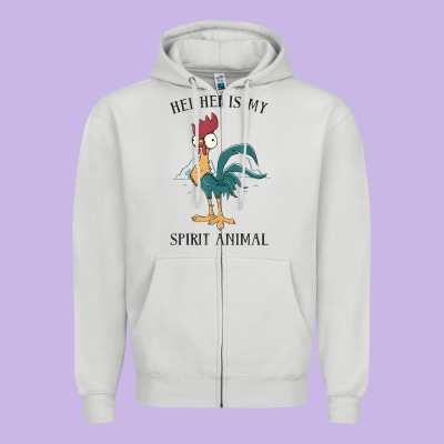 Moana Hei Hei Is My Spirit Animal Portrait Zipper Hoodie Designed By Pixelwave