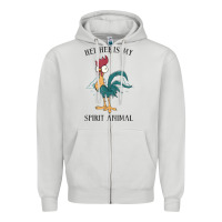Dove Grey Moana Hei Hei Is My Spirit Animal Portrait Zipper Hoodie - PixelWave