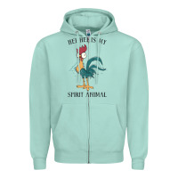 Seafoam Moana Hei Hei Is My Spirit Animal Portrait Zipper Hoodie - PixelWave