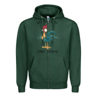 Sports Green Moana Hei Hei Is My Spirit Animal Portrait Zipper Hoodie - PixelWave