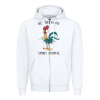 White Moana Hei Hei Is My Spirit Animal Portrait Zipper Hoodie - PixelWave