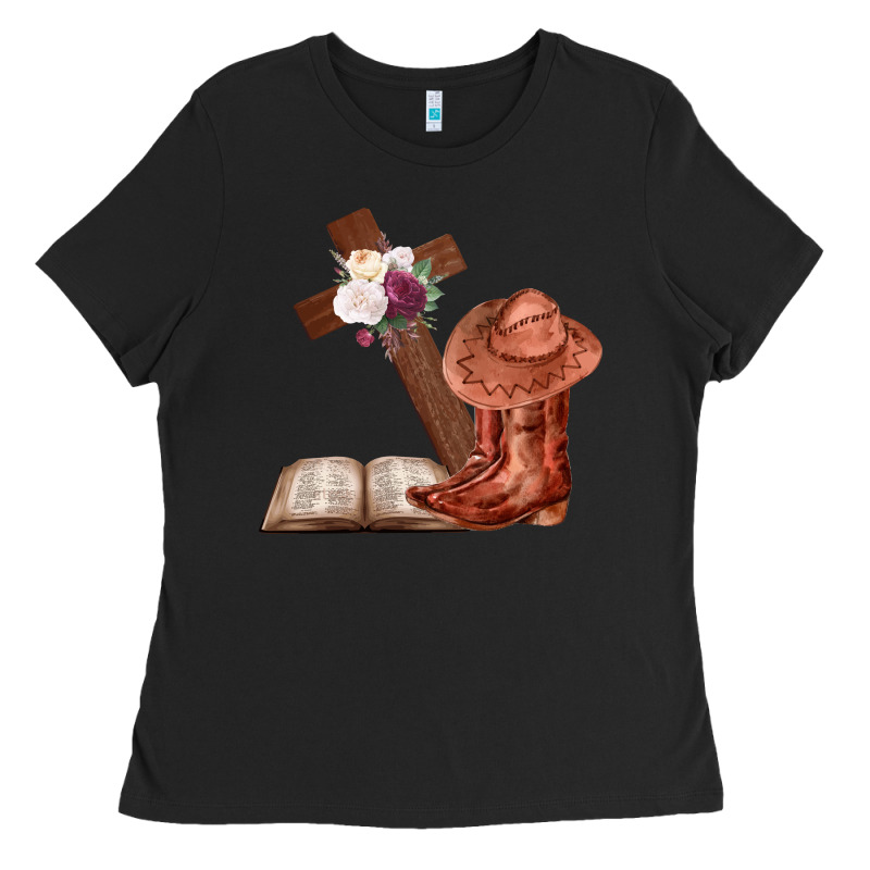 Boots With Bible And Cross Ladies Tee by Bettercallsaul | Teevron