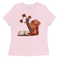 Bubblegum Pink Boots with Bible and cross Ladies Tee - Bettercallsaul
