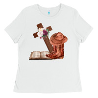 White Boots with Bible and cross Ladies Tee - Bettercallsaul