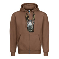 Chestnut Donkey  Face Zipper Hoodie - LillyAllenDesigns