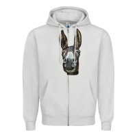 Dove Grey Donkey  Face Zipper Hoodie - LillyAllenDesigns