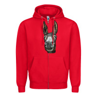 Red Donkey  Face Zipper Hoodie - LillyAllenDesigns