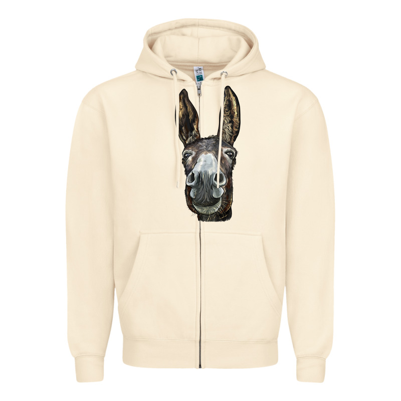 Donkey  Face Zipper Hoodie by LillyAllenDesigns | Teevron