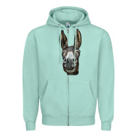 Seafoam Donkey  Face Zipper Hoodie - LillyAllenDesigns