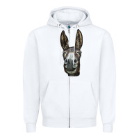 White Donkey  Face Zipper Hoodie - LillyAllenDesigns