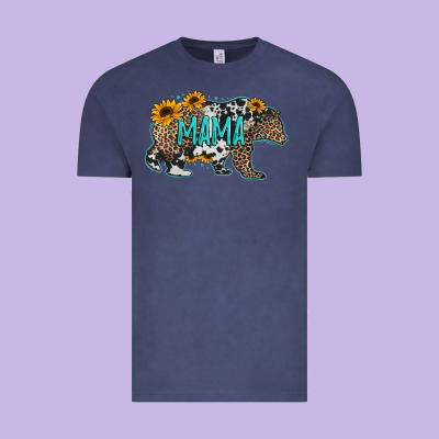 Mama Bear Sunflowers Leopard Cowhide Mother's Day Vintage Tee Designed By Jasminsmagicworld