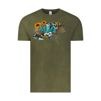 Vintage Olive mama bear sunflowers leopard cowhide mother's day Vintage Tee - Jasminsmagicworld