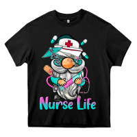 Black nurse life  gnome Heavy Core Tee - BarkalooDesign