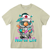 Mossy nurse life  gnome Heavy Core Tee - BarkalooDesign