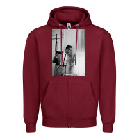 Burgundy malcolm x Zipper Hoodie - Craftify