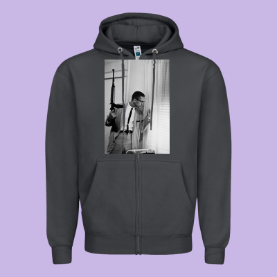 Malcolm X Zipper Hoodie Designed By Craftify