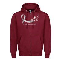 Burgundy pretty white ribbon support lung cancer awareness t shirt Zipper Hoodie - Craftify