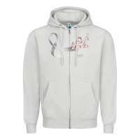 Dove Grey pretty white ribbon support lung cancer awareness t shirt Zipper Hoodie - Craftify