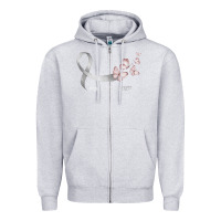 Heather Grey pretty white ribbon support lung cancer awareness t shirt Zipper Hoodie - Craftify