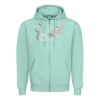 Seafoam pretty white ribbon support lung cancer awareness t shirt Zipper Hoodie - Craftify