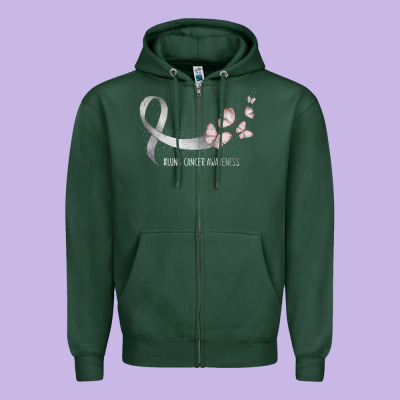 Pretty White Ribbon Support Lung Cancer Awareness T Shirt Zipper Hoodie Designed By Craftify