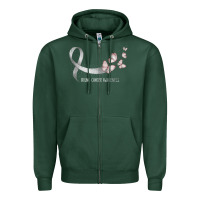 Sports Green pretty white ribbon support lung cancer awareness t shirt Zipper Hoodie - Craftify