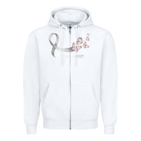 White pretty white ribbon support lung cancer awareness t shirt Zipper Hoodie - Craftify