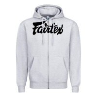 Heather Grey Fairtex Combat Sport Style Black Zipper Hoodie - Craftify