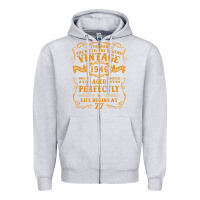 Heather Grey vintage 1946 the man myth legend 77 year old birthday gifts Zipper Hoodie - trangStudio