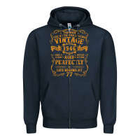 Navy vintage 1946 the man myth legend 77 year old birthday gifts Zipper Hoodie - trangStudio